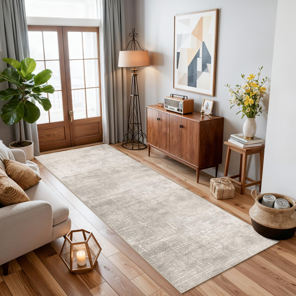 Hallway 2x8 Washable Runner Rug: Abstract Stain Resistant Entryway Kitchen Area Rugs Farmhouse Soft Bathroom Bedroom