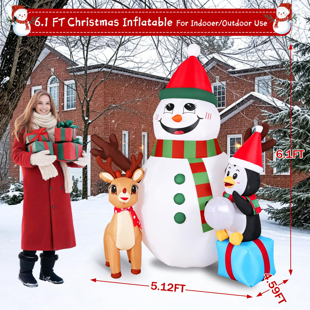 6.1FT Christmas Snowman Inflatables Decoration