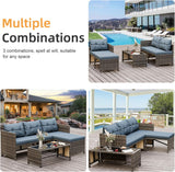 3-Piece Outdoor Patio Furniture Sets, Wicker Patio Conversation Sets