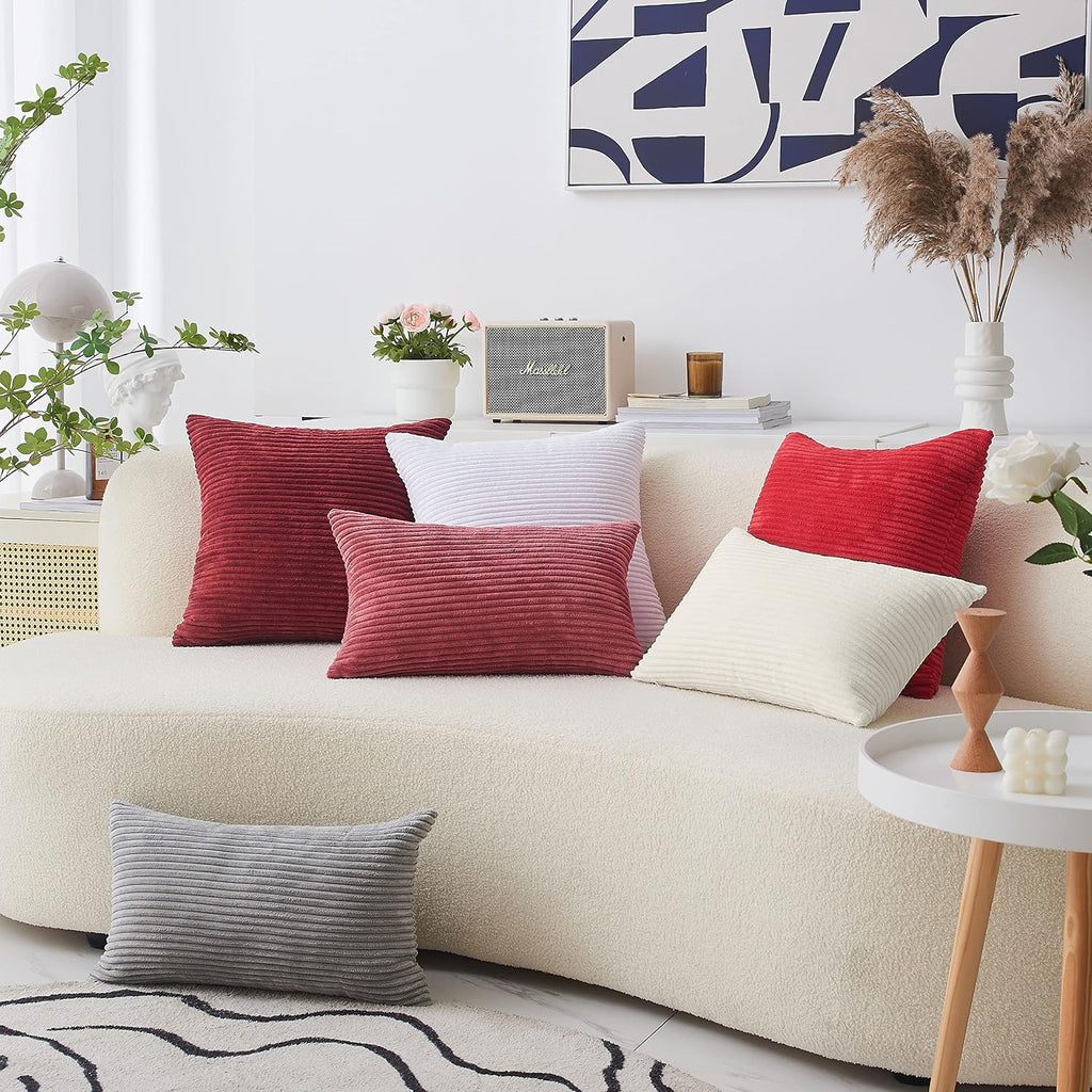 Super Soft Plush Corduroy Textured Large Euro Pillow Sham Summer Pillow Cover, Washable & Breathable, 26 x 26(66cm)