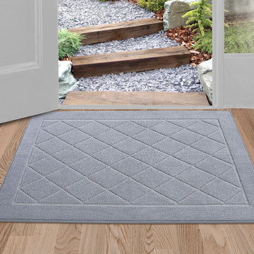 Dirt Trapper Door Mat 24" x 36", Doormat Non-Slip, Grey | Entryway Rugs Washable, Dog Door Mat Stain Resistant and
