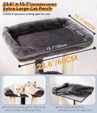 28" Cat Tree, Large Bed for Big Cats, Small Cat Tower with Soft Perch for Window Viewing, Stable Cat Tree Tower