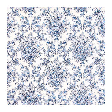 Antique Damask Cotton Calico Fabric, 1 Yard