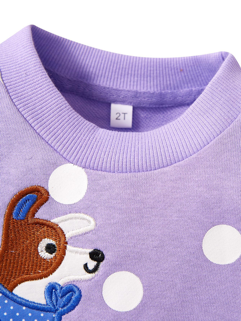 Toddler Baby Girls Cotton Sweater, Long Sleeve Crewneck Sweatshirt Pullover Kids Warm Clothing for Fall Winter