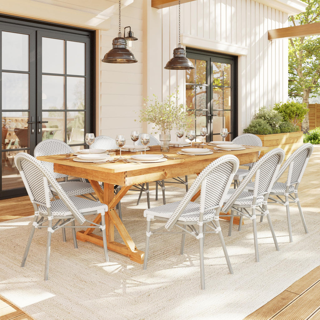 Lily Pond Stackable Bistro Chair, White/Gray