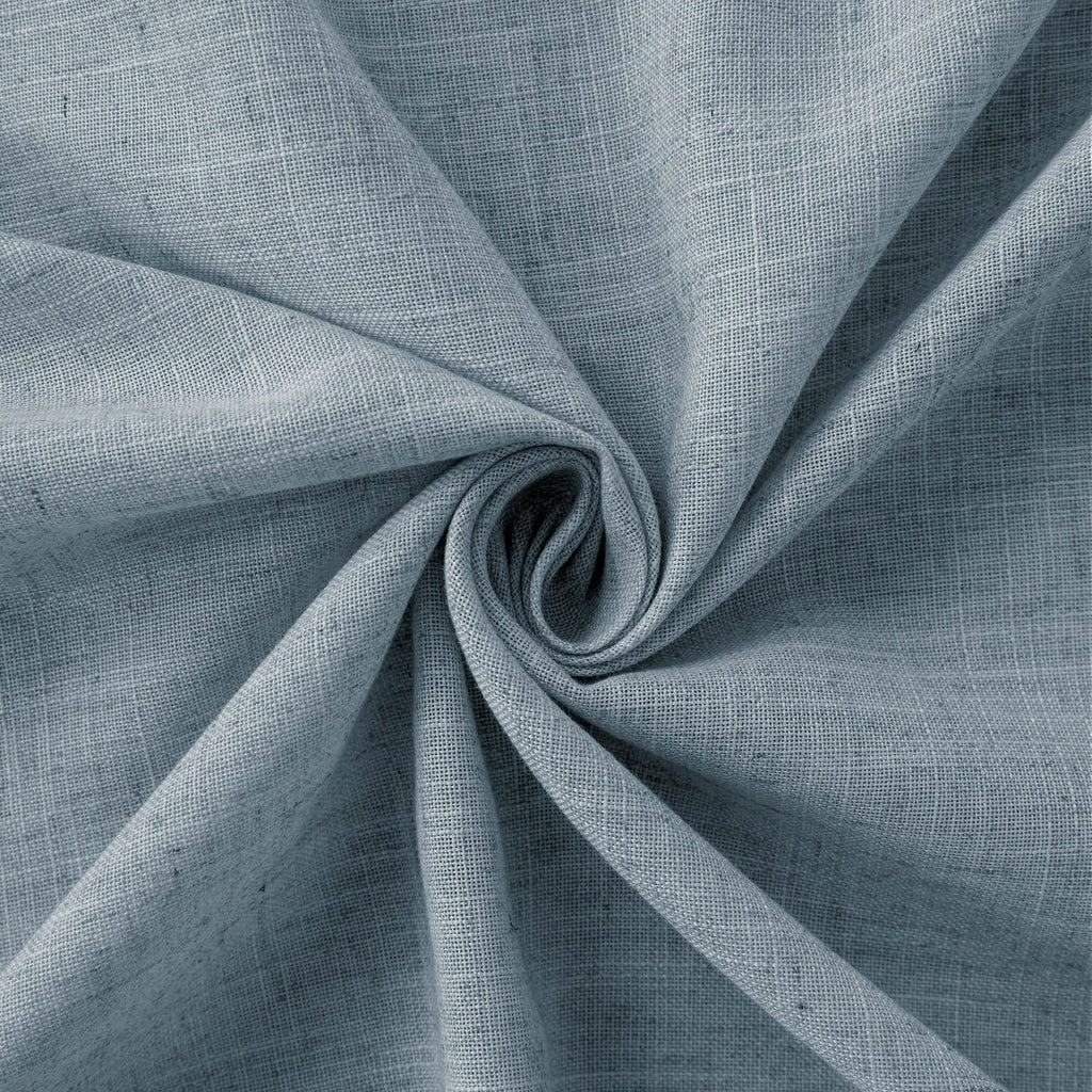 Blue Curtains 38 Inch Wide for Small Window 2 Panel Sets Rod Pocket Linen Blend Semi Sheer Cafe Tier Narrow Curtains