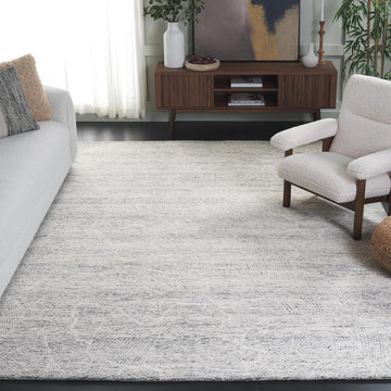 Metro Area Rug - 9' x 12', Dark Grey & Ivory, Handmade Wool