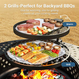 43 Inch Fire Pit - Wood Burning with Grill Table