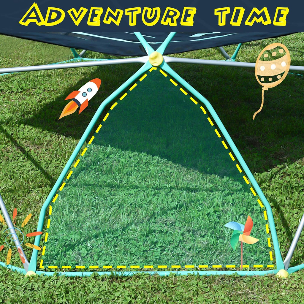 13 FT Climbing Dome with Play Canopy for Kids 3-10, Outdoor Play Equipment Supporting 1000 lbs, Anti-Rust Jungle Gym