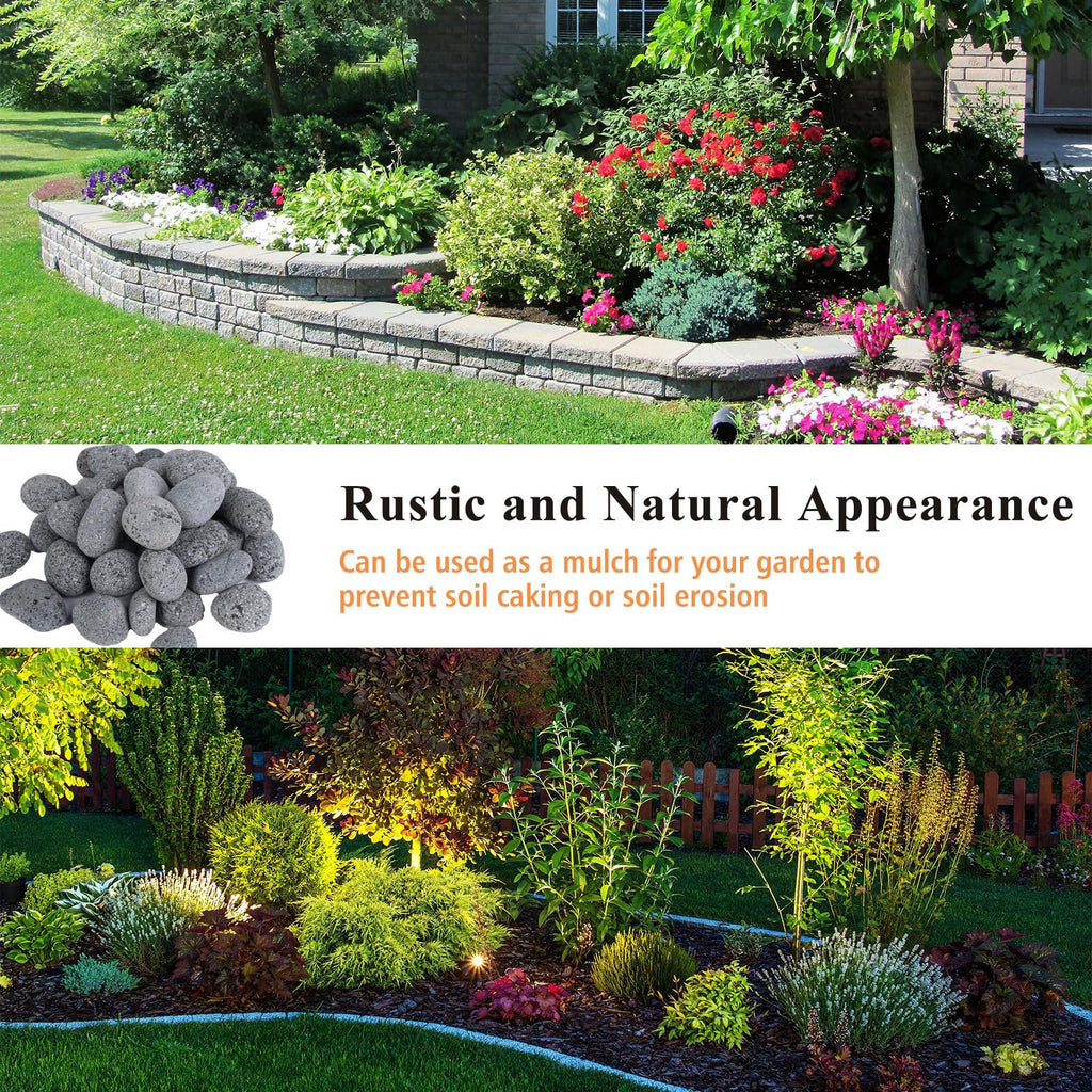 Large Lava Rocks for Fire Pit, 10lb, 2-3 inch, Grey