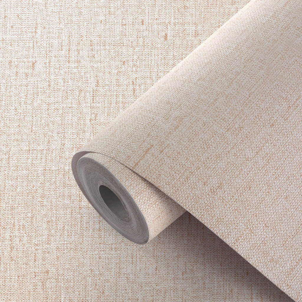 Beige Wallpaper Peel and Stick 472" Textured Beige Grasscloth Contact Paper Faux Linen Stick on Wall Paper Waterproof