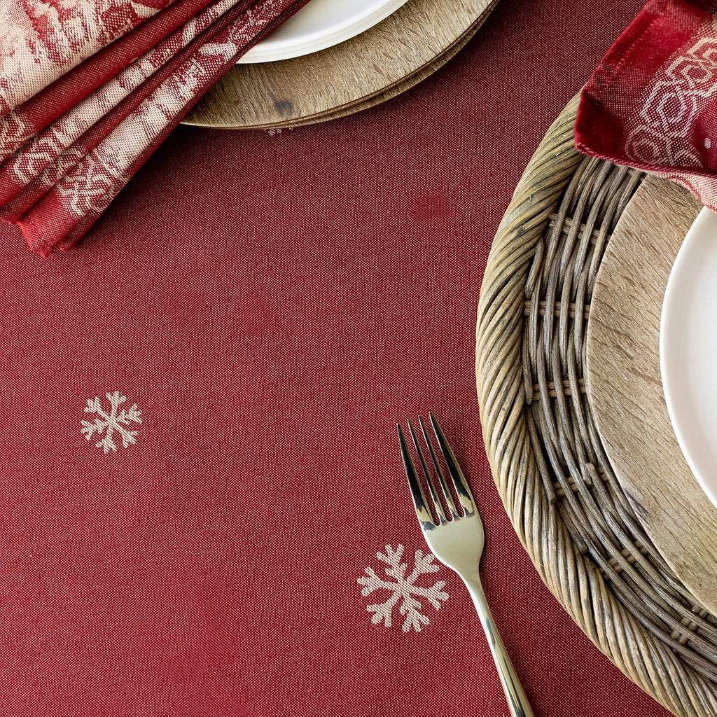 Engineered Jacquard Heavyweight Fabric Table Cloth, Holiday, Winter, and Christmas Tablecloth (Chris