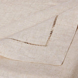 Toscana Contemporary Hemstitched Linen Blend 60 x 60 Inch Table Cloth for Dinner Table, Parties, Wed