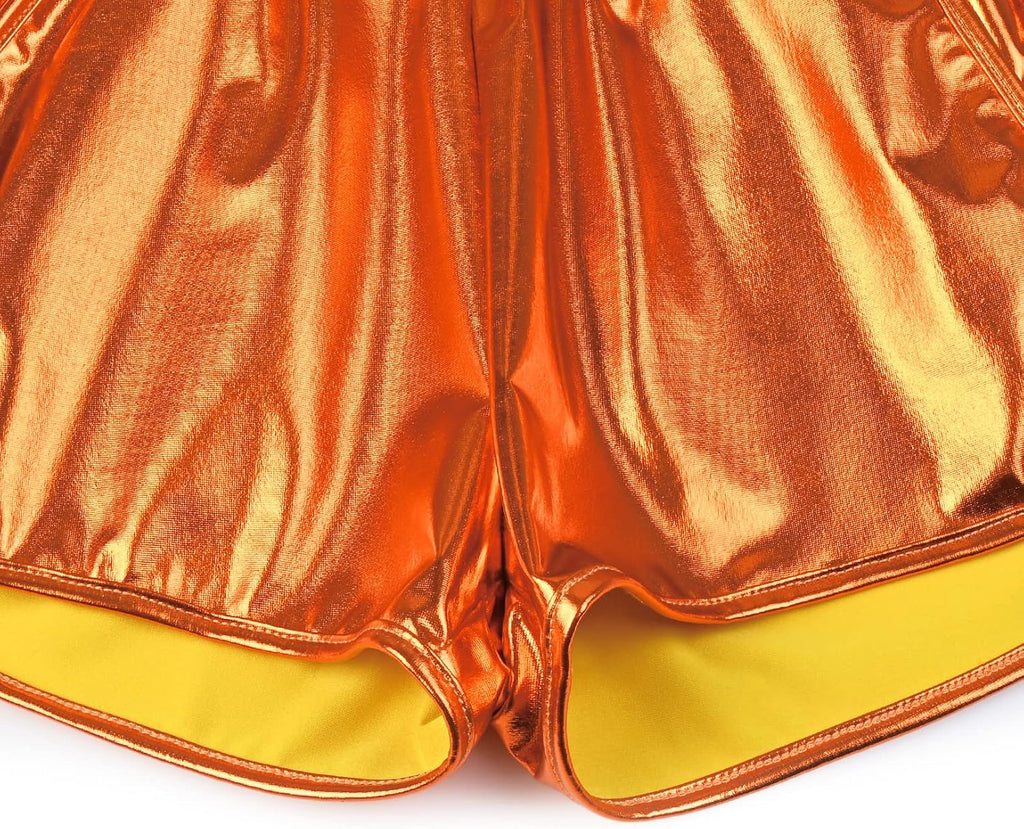 Girls Metallic Shorts Shiny Hot Short Sparkly Party Pants &Sunglasses