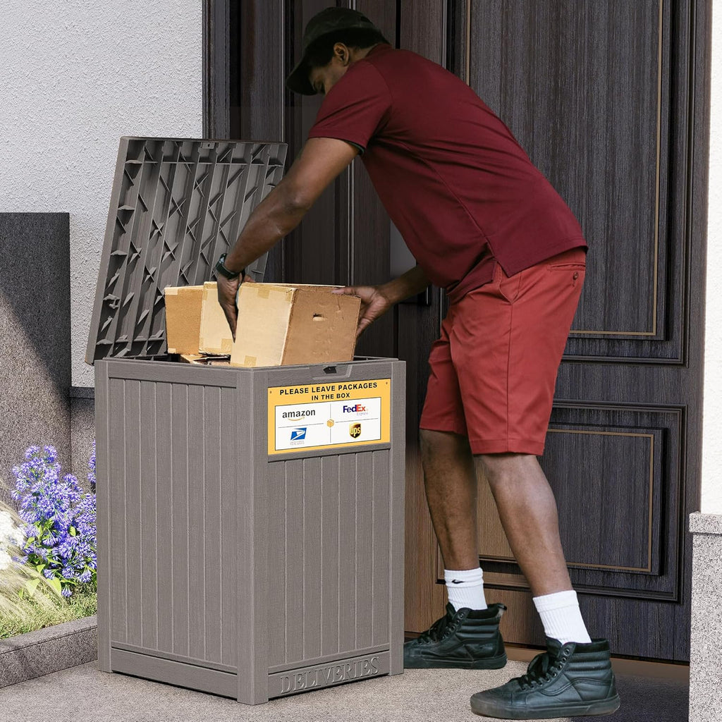 Upgrade 48 Gallon Package Delivery Box with Sticker Sign