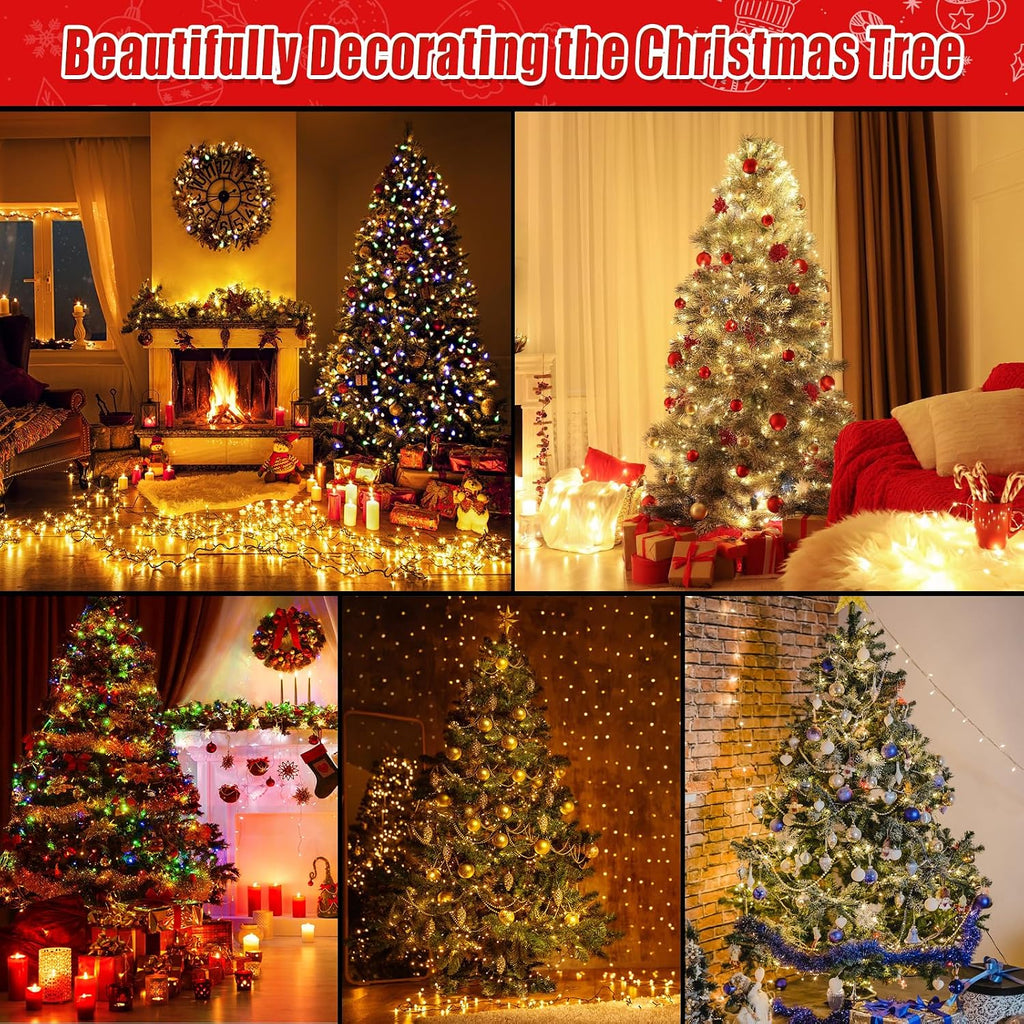 1000 LED Amount of Christmas Tree Lights Decorations with Remote, Waterproof Plug in Cluster Lights Christmas