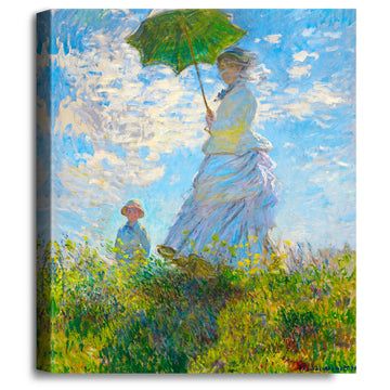The Walk, Woman with a Parasol (1875) by Claude Monet The World Classic Art Reproductions, Giclee Canvas Prints Wall