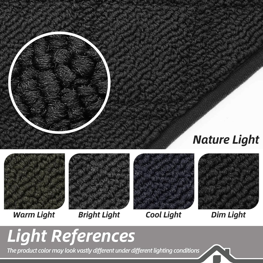 Dirt Trapper Door Mat 24" x 36" Non-Slip Washable, Black | Doormats Welcome Mat, Trap Dirt and Absorbent Entryway