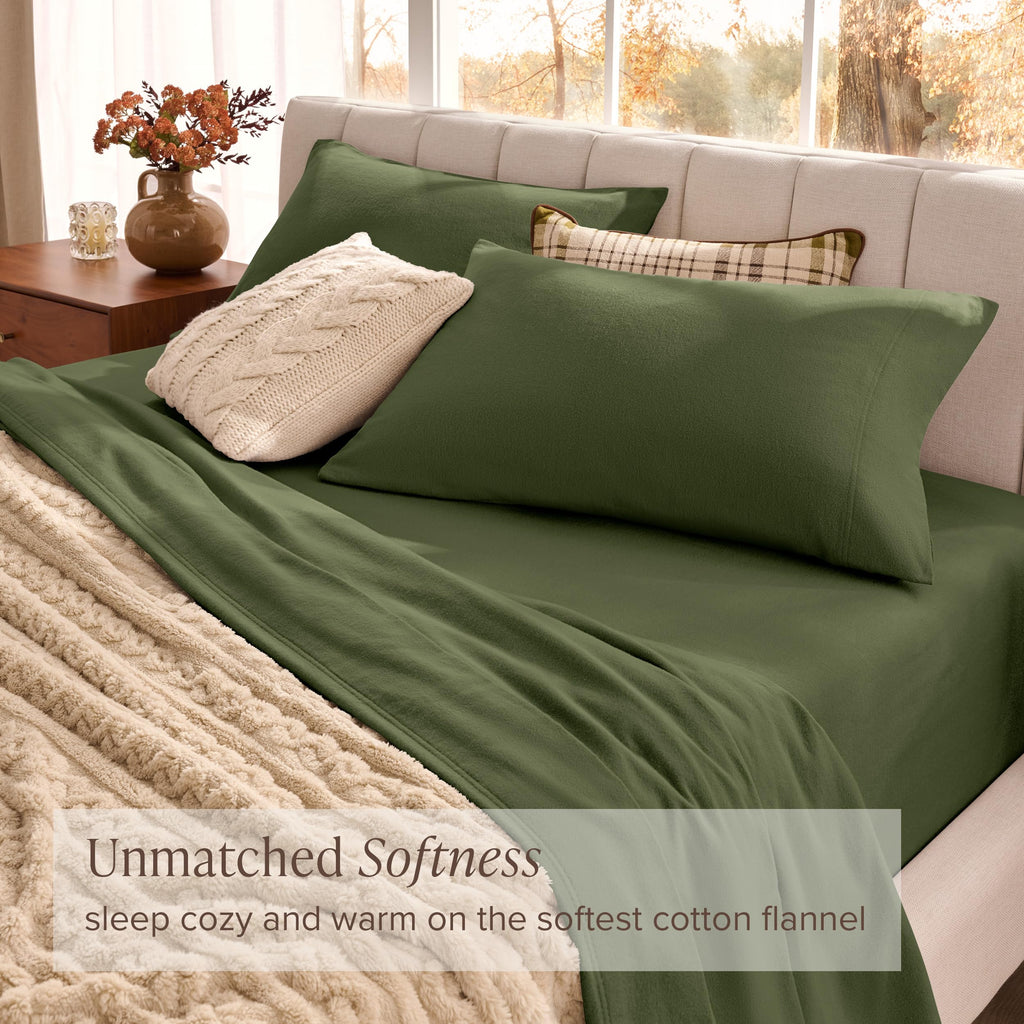 100% Organic Cotton Flannel Sheet Set (XL, Cypress)