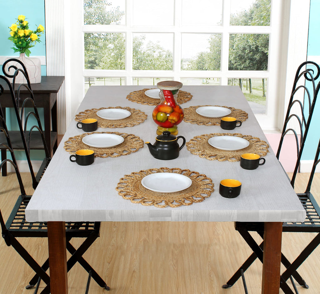 Jute Hand Braided Placemats Set of 6 | 15 Inches Round Tablemats | Just Roll It Once to Flatten and Enjoy | , Dining