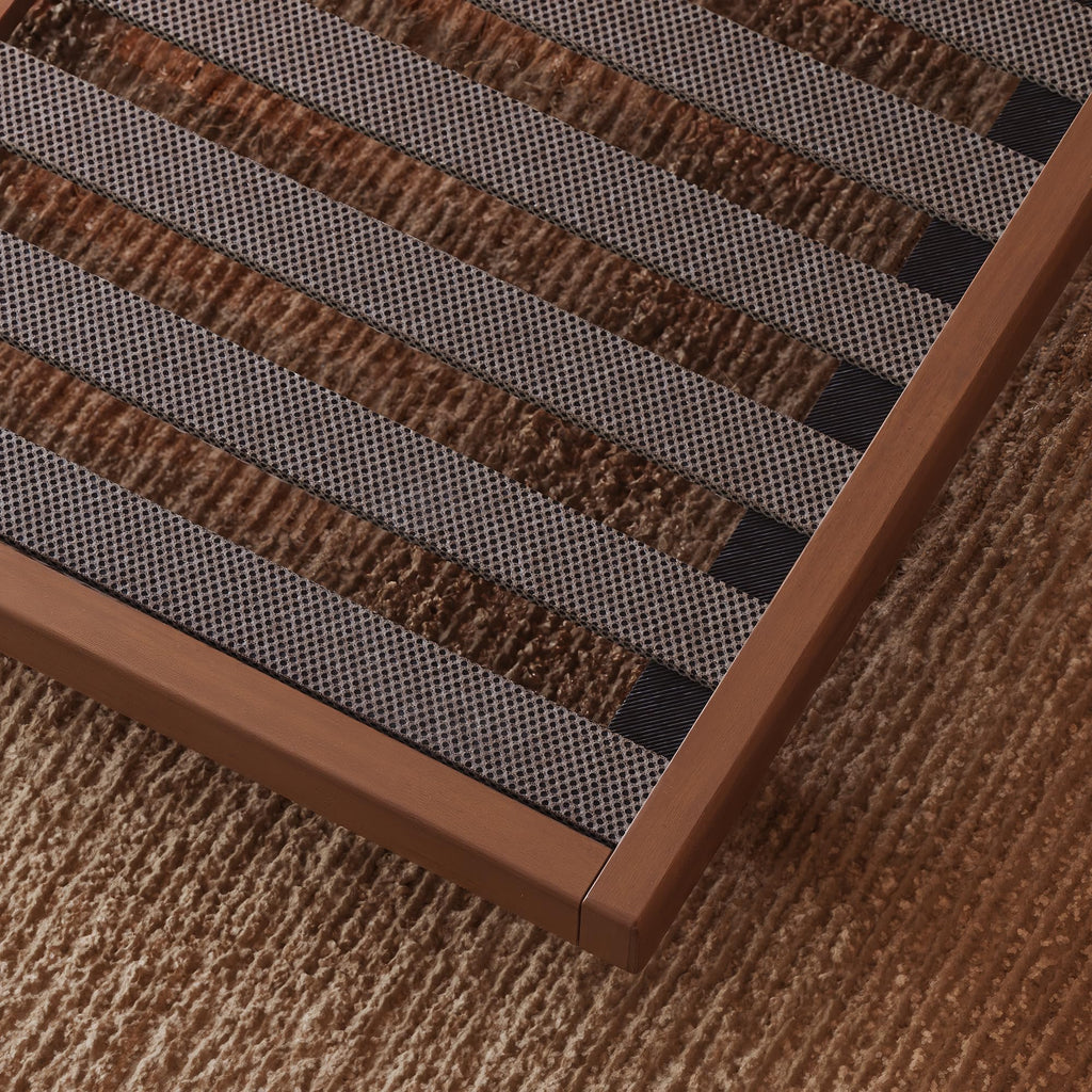 Japanese Style Queen Floor Bed Frame, 6.3" Low Profile Tatami Platform Bed with Carbon Steel Slats & Wood-Finished