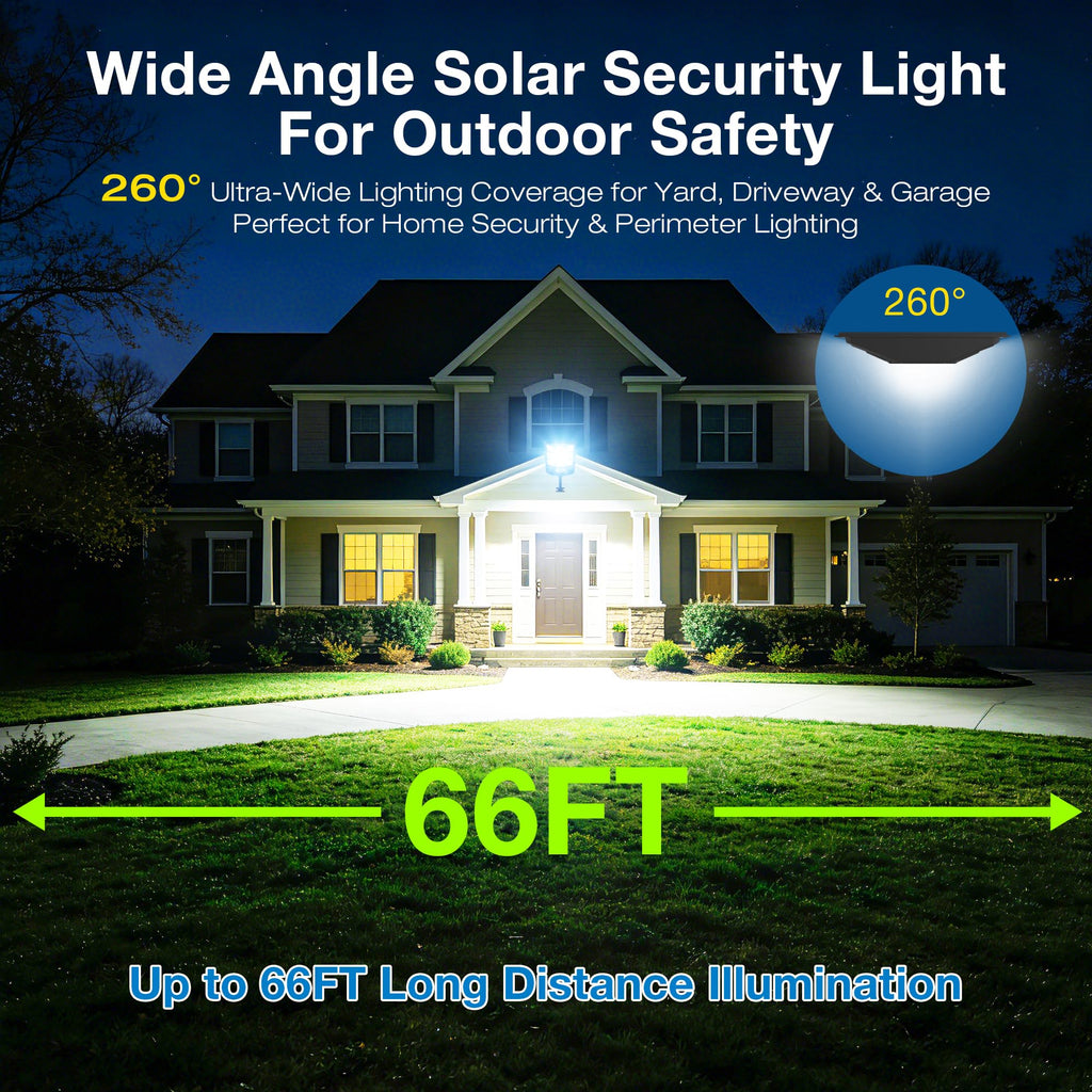 Solar Lights Outdoor, IP66 Waterproof Motion Sensor Solar Street Light