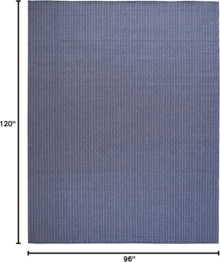 Home Horizon Indoor/Outdoor Navy 8' x 10' Area Rug - Easy Clean, Non Shedding, Bed Room, Living Room