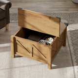 Square Farmhouse Coffee Table with Storage