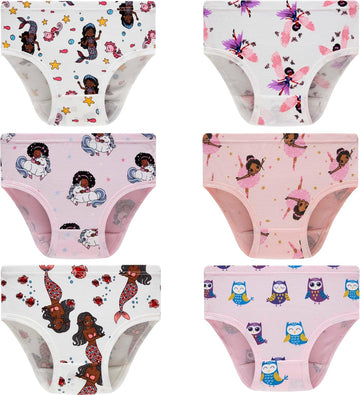 Girls' Soft Underwear - Comfortable & Breathable Printed Pattern Panties for Kids