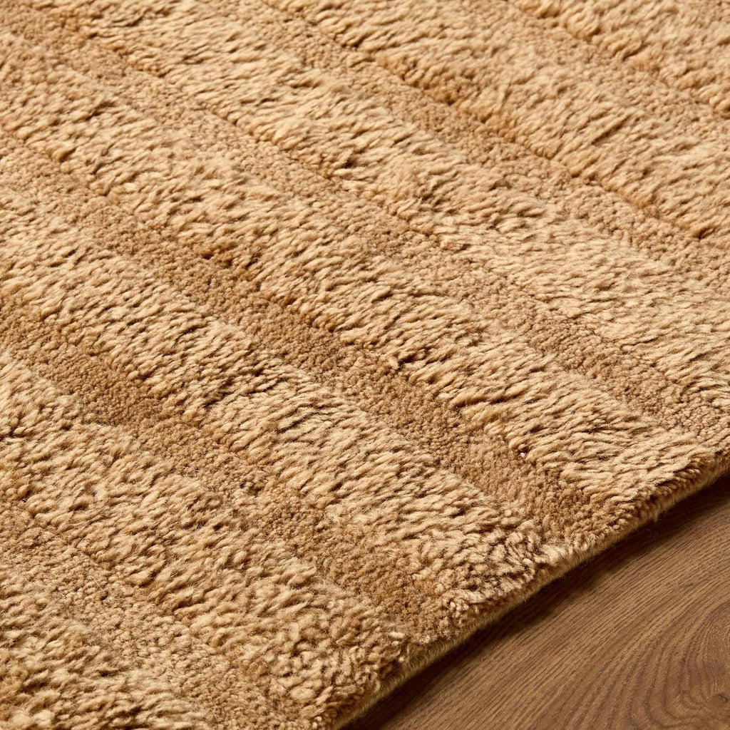 Konani Wool Machine Washable Area Rug - Striped Tone On Textured - Contemporary Modern Minimalist Transitional