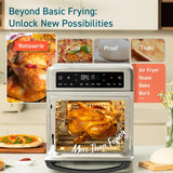 11-in-1 Air Fryer Oven, 13Qt Small Footprint Airfryer combo with Rotisserie, Toast, Bake, Roast, Reheat Functions and