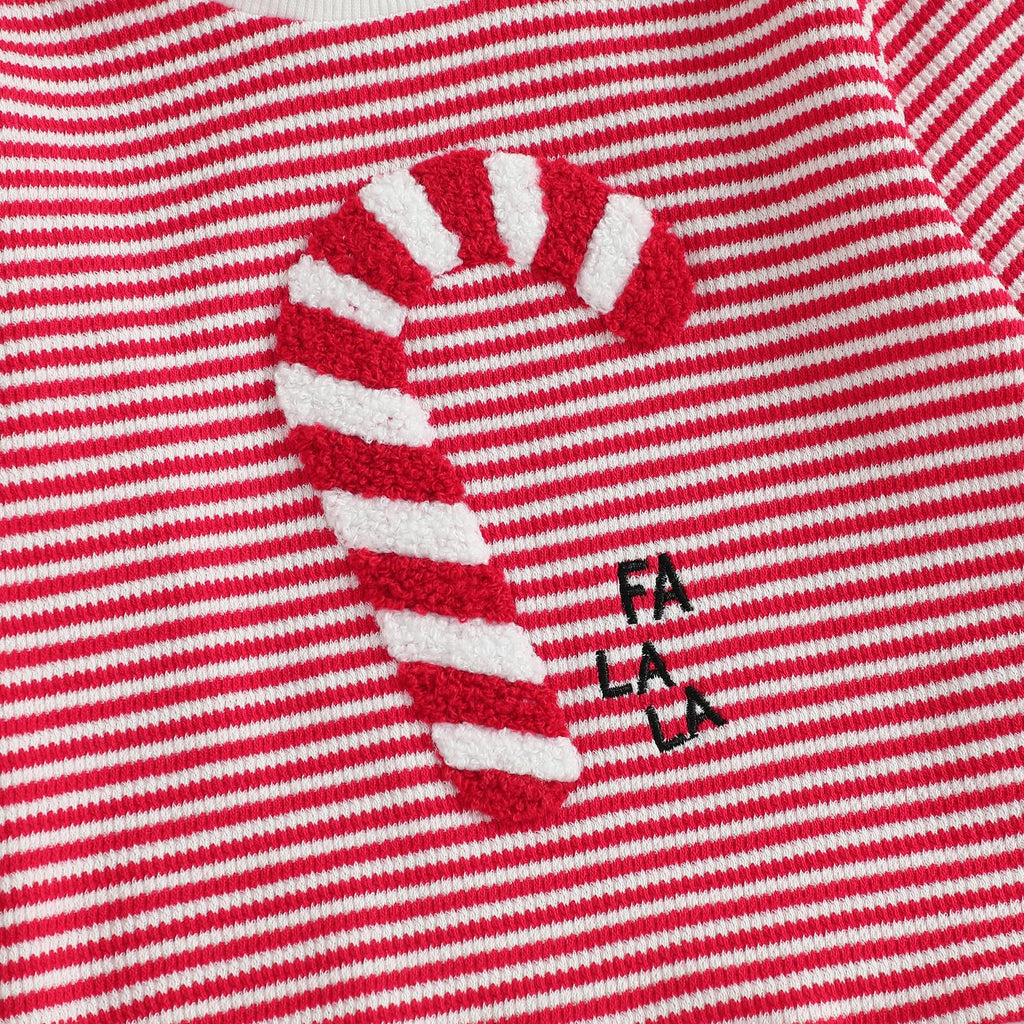 Toddler Baby Boy Girl Christmas Outfits Print Long Sleeve Tops Jogger Pants Sets Infant Xmas Fall Winter Clothes (Red