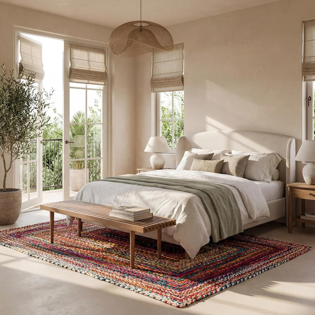 Tammara Multicolor Ombre Braided Area Rug, 3' x 5' | Tammara Ombre 3' x 5' Accent Rug Bedroom Dining Room Entryway
