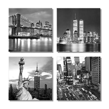 Black and White New York City Brooklyn Bridge Statue of Liberty Contemporary Decorations Office Bedroom Home