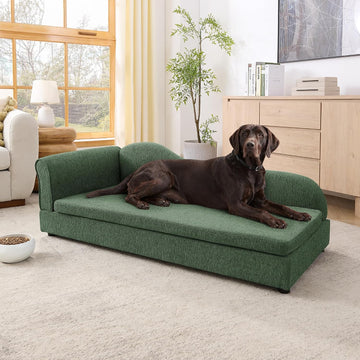 Modern Comfy Puppy Sofa, Cloud Dog Bed with Soft Cushion, Sleeper Couch with Wave Backrest for Medium Large Dogs