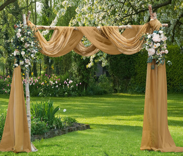 Caramel Gold Wedding Arch Fabric. AD Double Gold 144