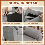 Convertible Sectional Sofa Set, Modern L Shaped 3 Seat Sofa with Reversible Chaise and Love Seat Sofa