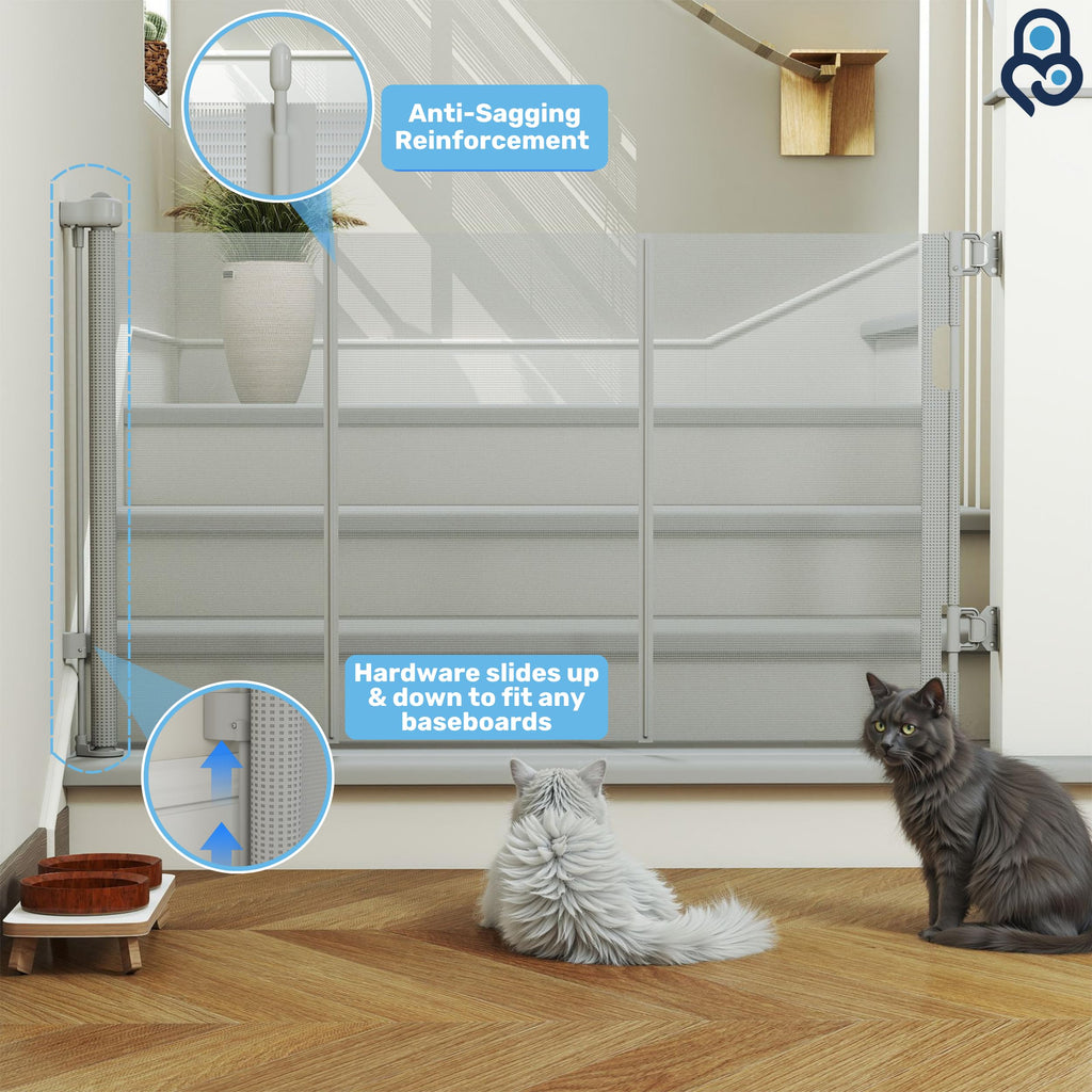 Retractable Baby Gate for Stairs & Doorways, Dog Pet Gate