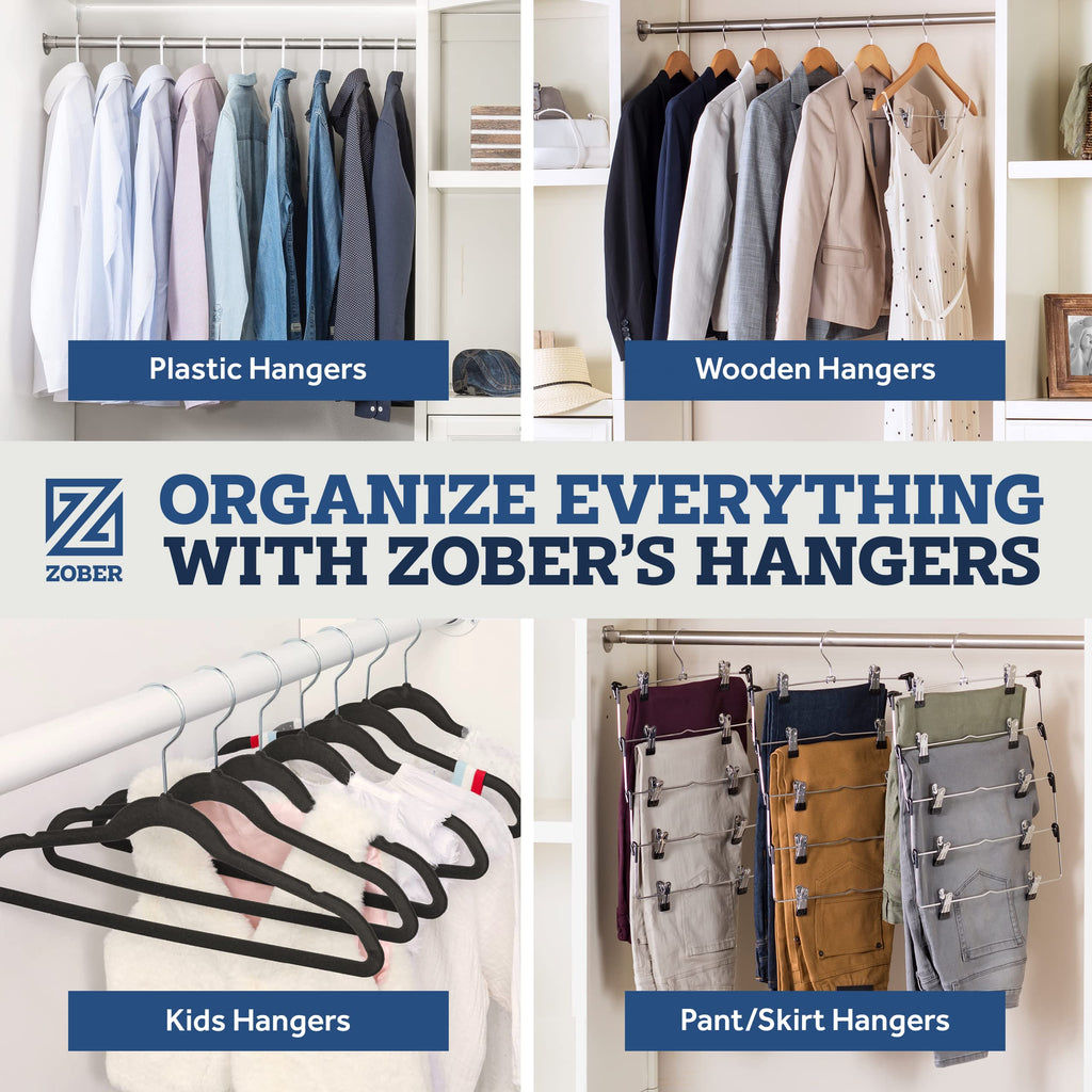 Velvet Hangers 50 Pack - Ivory for Coats, Pants & Dress Clothes - Non Slip w/ 360 Degree Swivel, Holds up to 10 lbs
