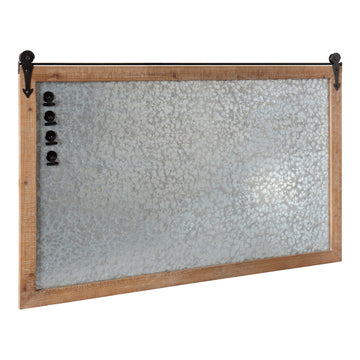 Cates Rustic Magnetic Metal Wall Organizer, 24 x 40, Rustic Brown, Farmhouse Wall Decor with Function