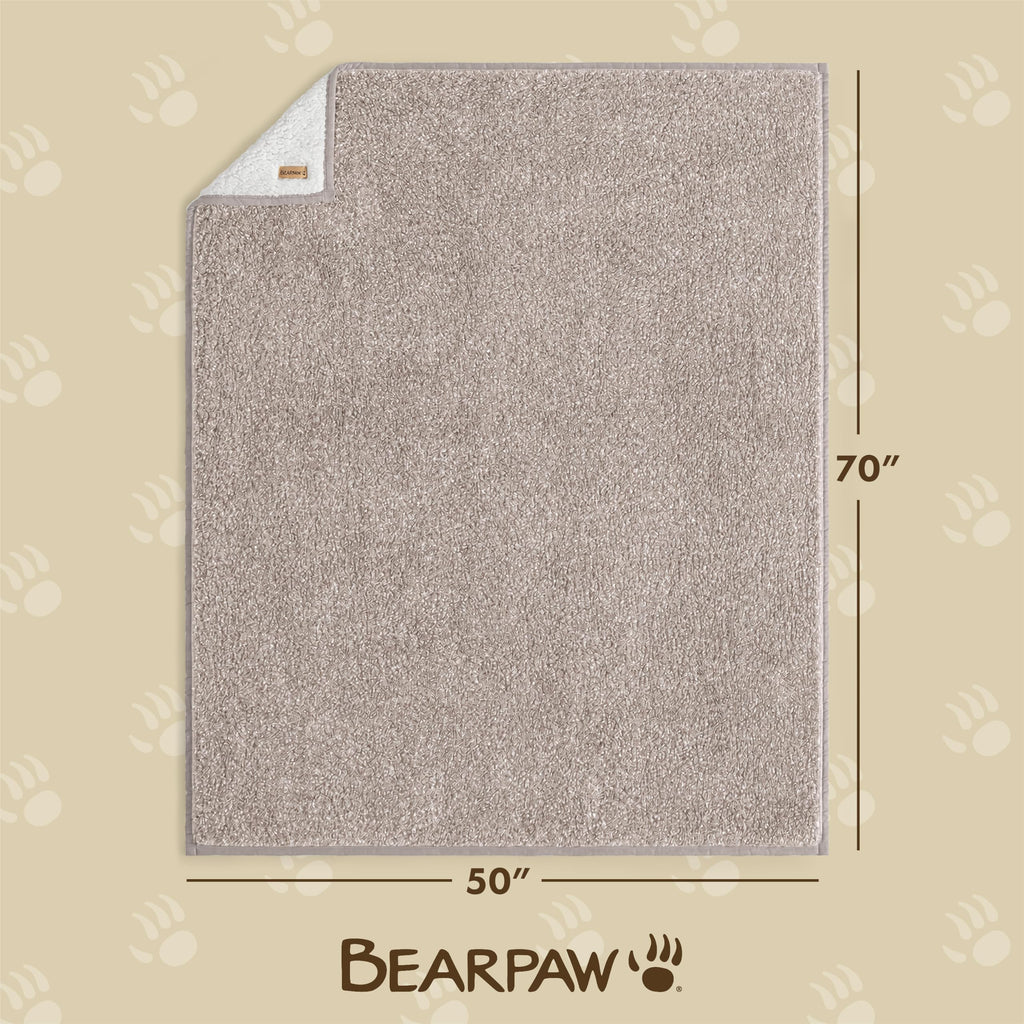 Sherpa Couch Blanket, Soft Throw, 50" x 70", Beige Sand