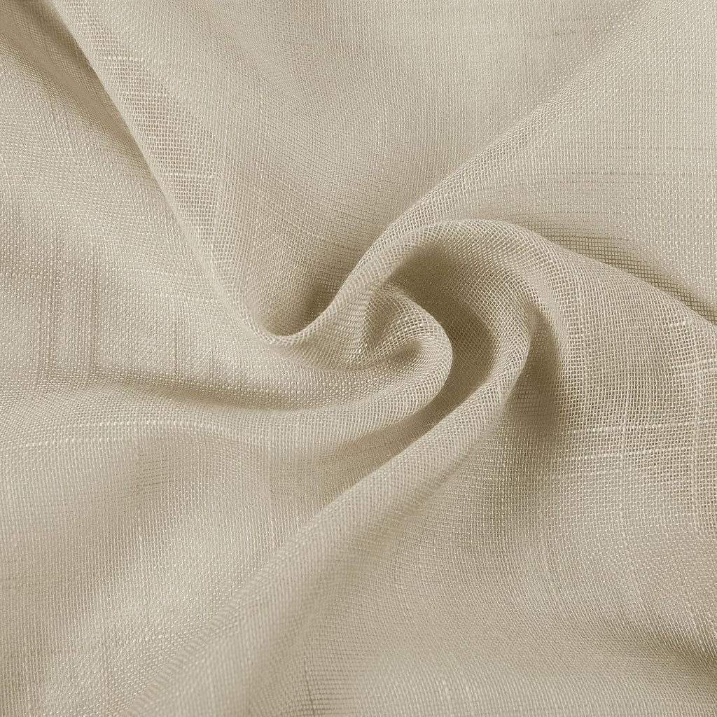 Light Brown Linen Textured Sheer Curtains 102 Inches Long Pinch Pleat Drapes for Living Room Bedroom Faux Linen