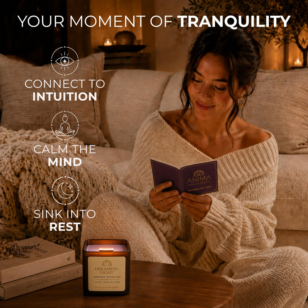Dreaming Light Crystal Candle for Peace, Intuition & Rest