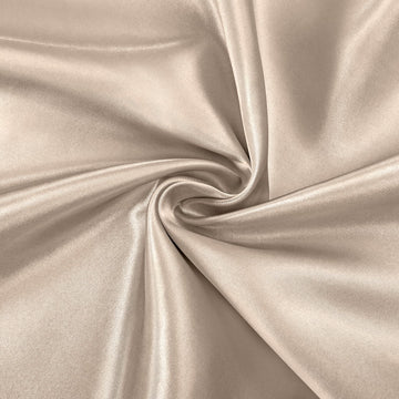 Taupe Satin Fabric 55 Inch Wide by The Yard, 10 Yard
