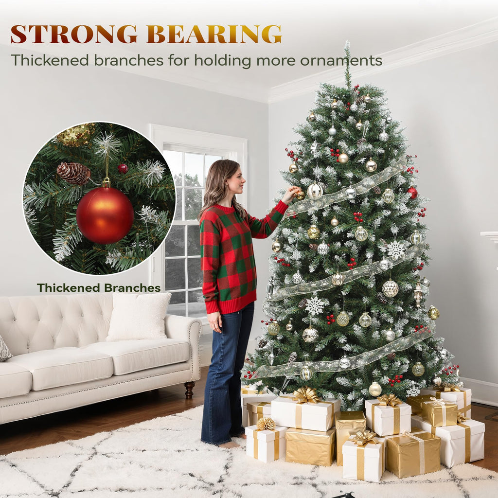 6FT Prelit Frosted Green Bell Christmas Tree with Remote