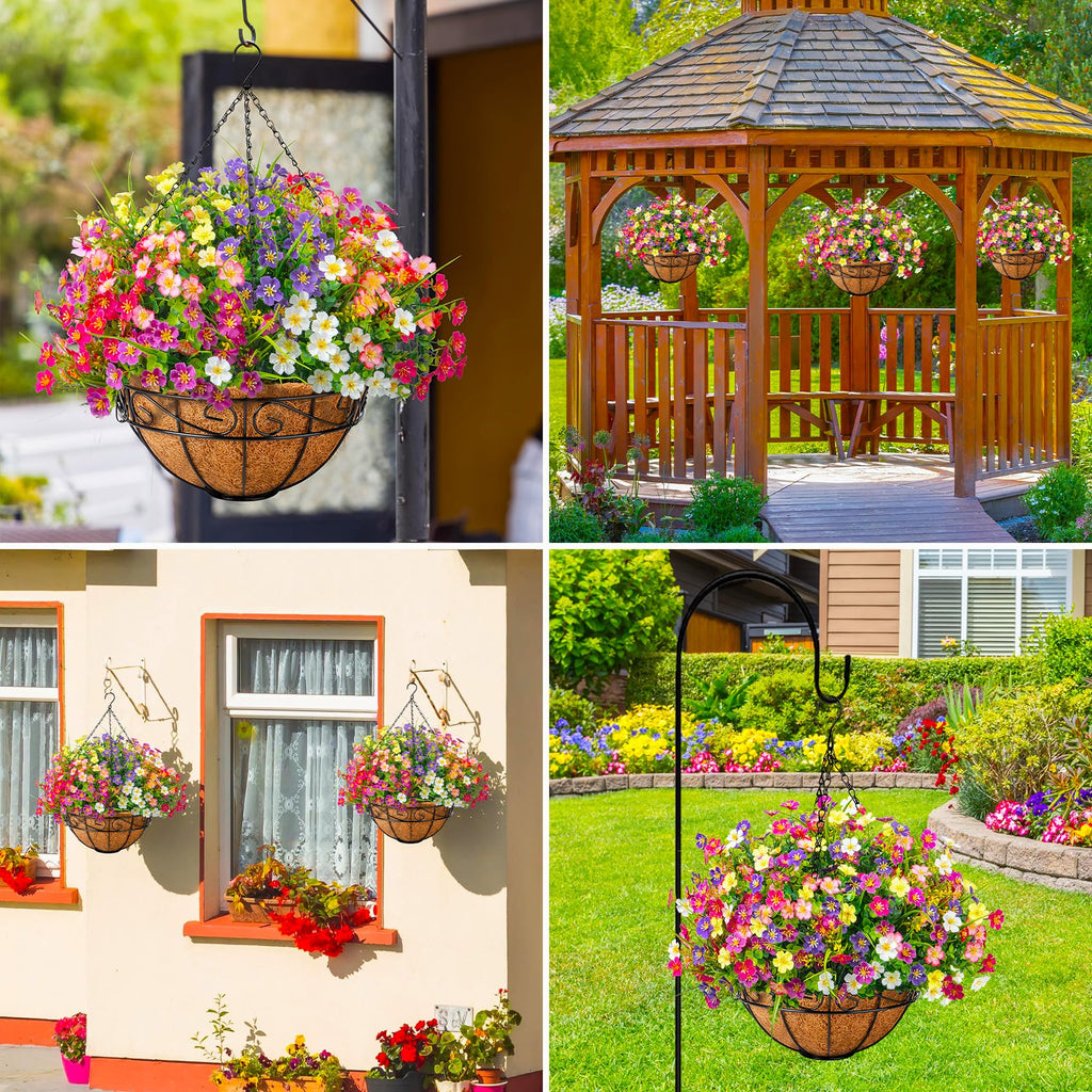 Artificial Hanging Flowers with Basket, Mixed Color