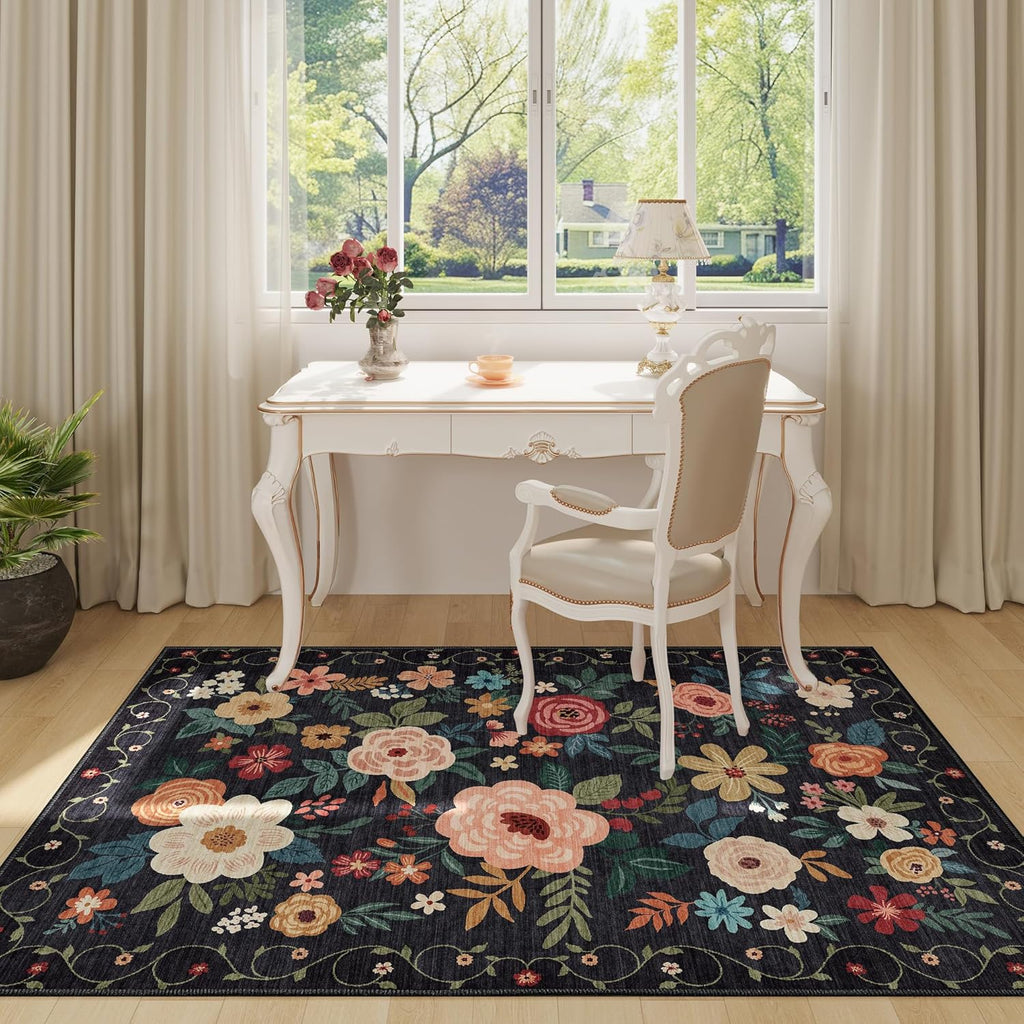 3x5 Area Rug, Floral Rugs