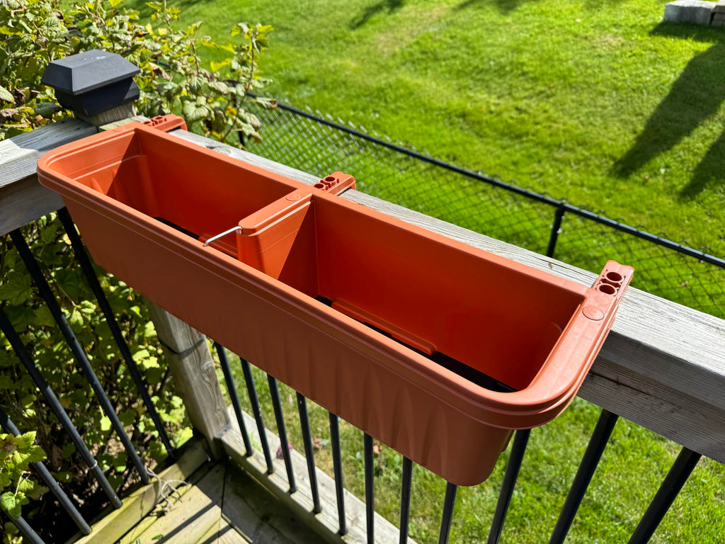 Exports International 32" Adjustable Railing Planter, Terra Cotta