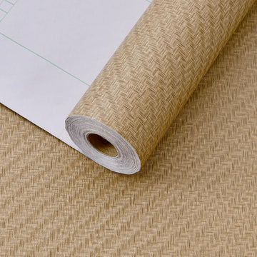 Fabric Wallpaper Textured Contact Paper Grasscloth Peel and Stick | 24" x 393" Faux Linen Wall Paper, Self Adhesive