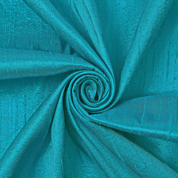 Silk Dupioni Fabric 54 Inch Woven Slubbed Pure Raw Natural Mulberry By The Yard & Wholesale - Turquoise/Blue (1 Yard)
